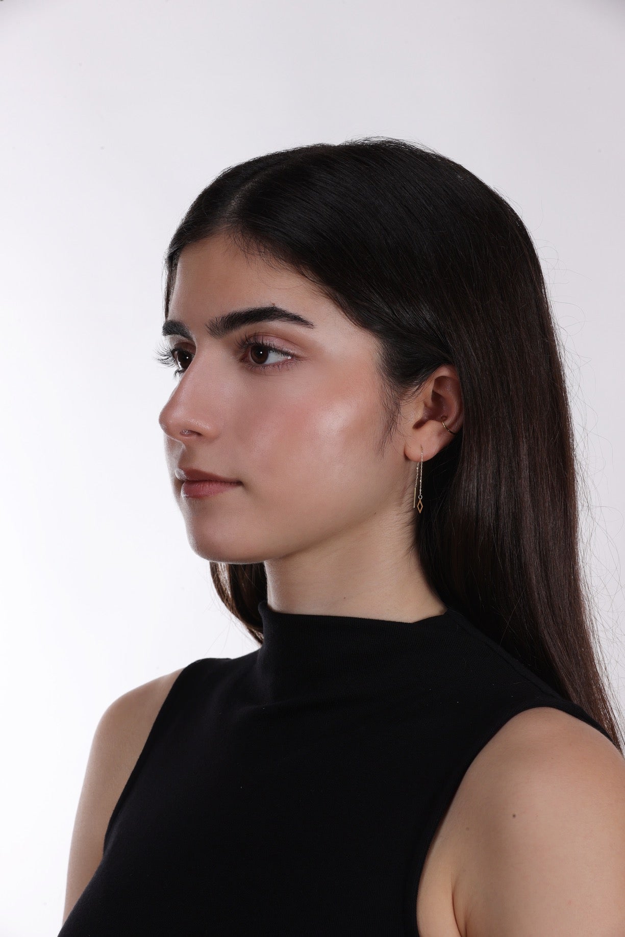 Diamond Drop Earrings, 18K Yellow Gold