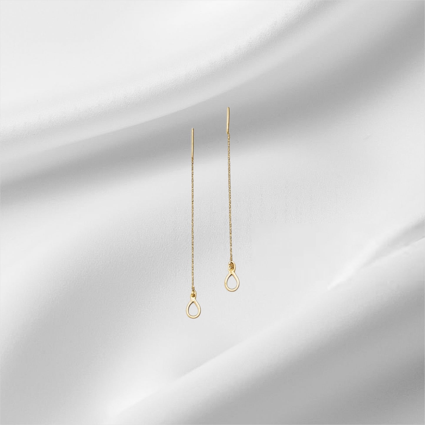 Drop Dangle Earrings, 18K Solid Gold