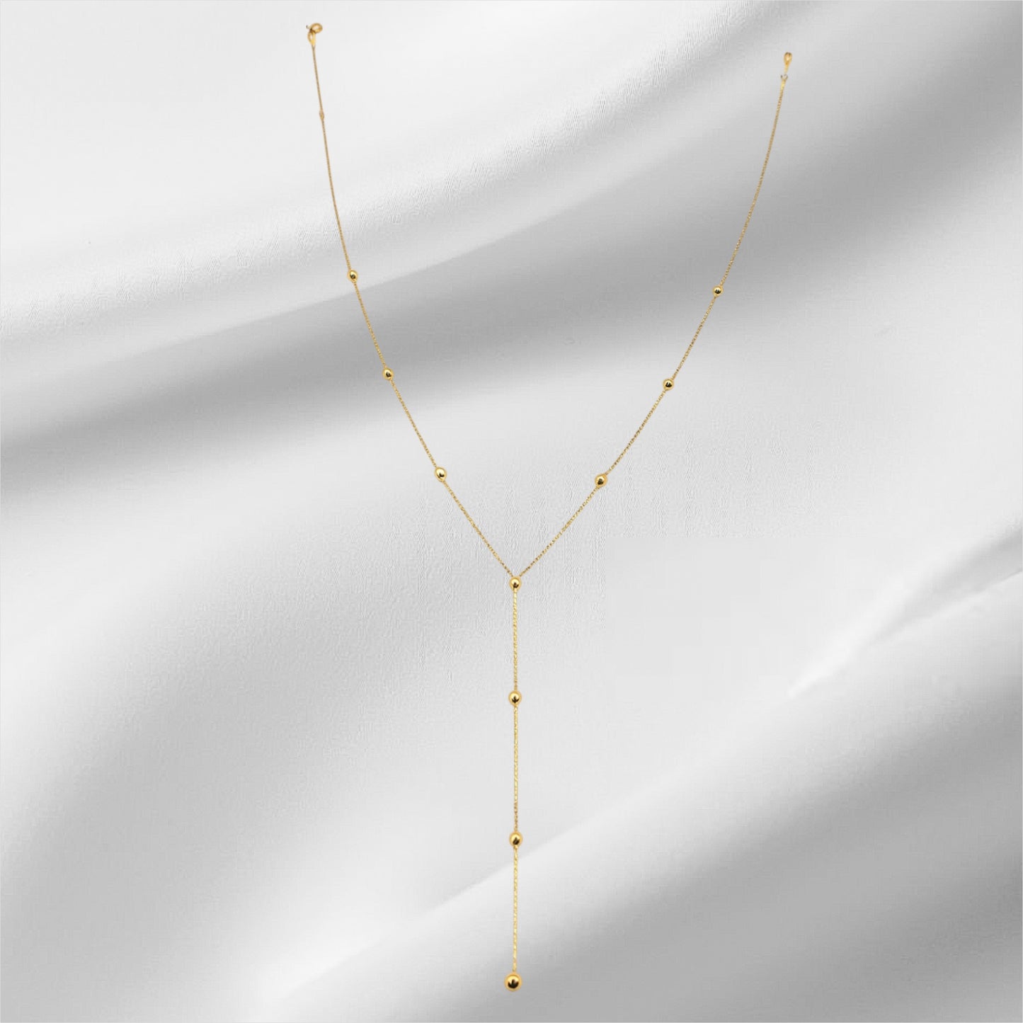 Lariat Necklace, 18K Solid Gold