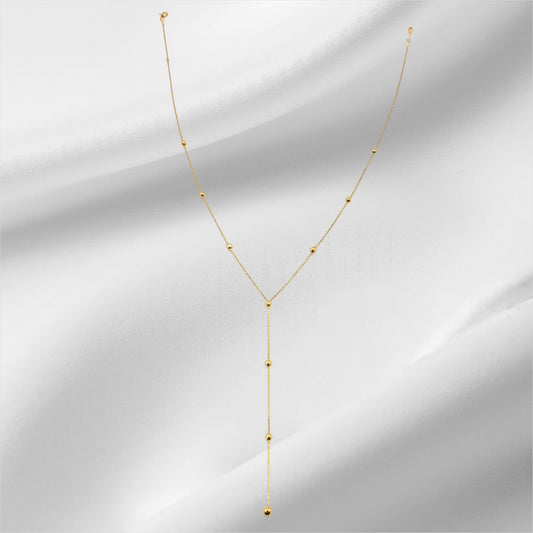 Lariat Necklace, 18K Solid Gold