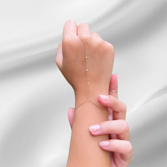 Elle Hand Chain, 18K Solid Gold