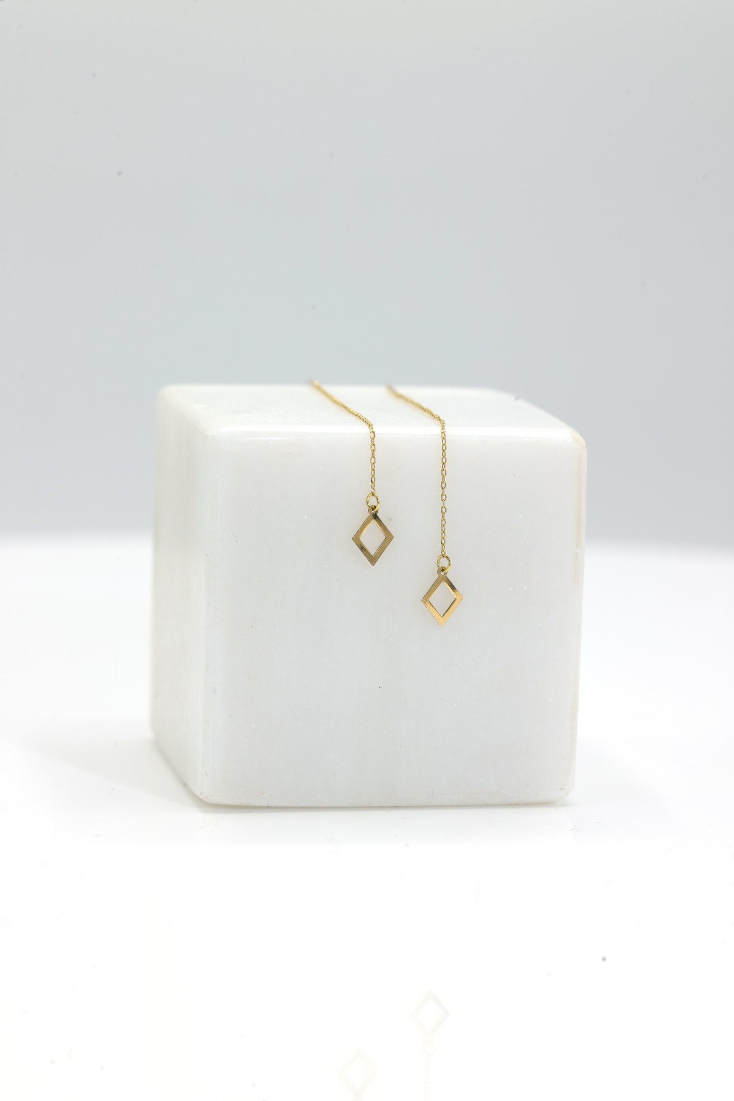 Diamond Drop Earrings, 18K Yellow Gold