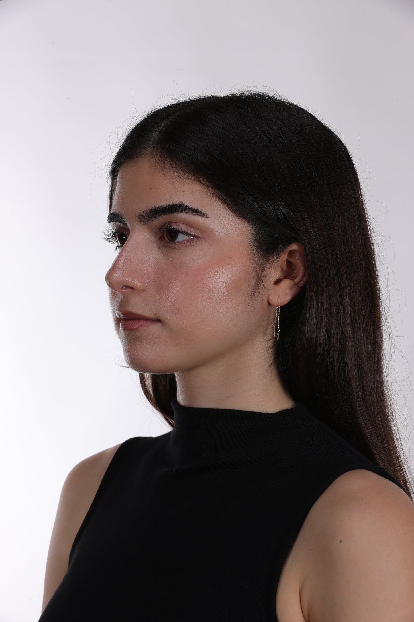 Diamond Drop Earrings, 18K Yellow Gold