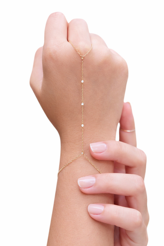 Tal Hand Chain, 18K Yellow Gold