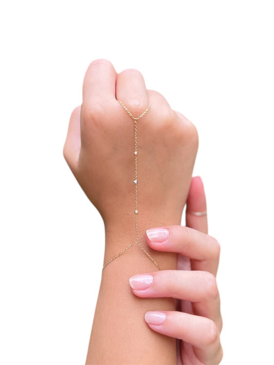 Elle Hand Chain, 18K Yellow Gold